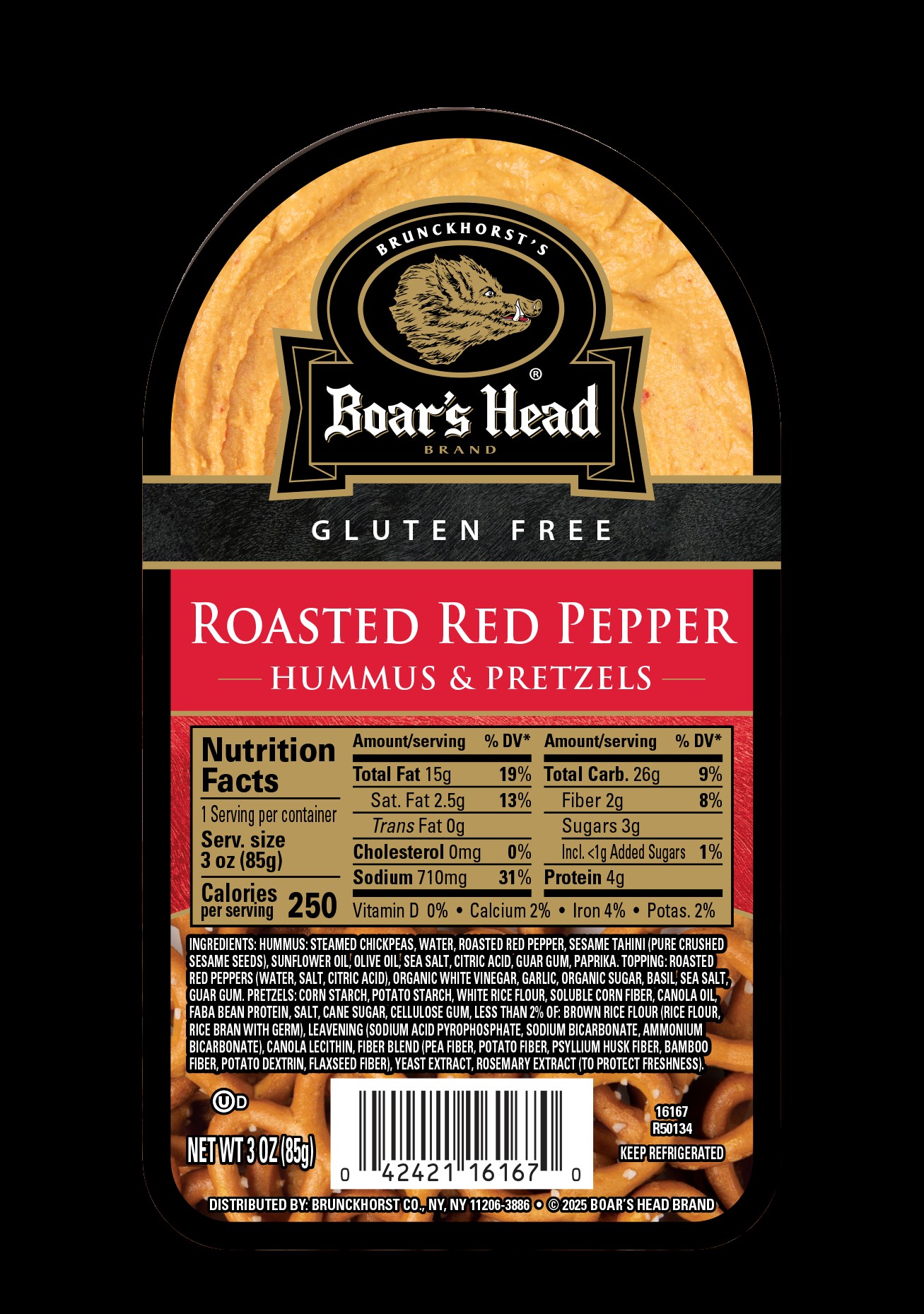 Roasted Red Pepper Hummus & Pretzels