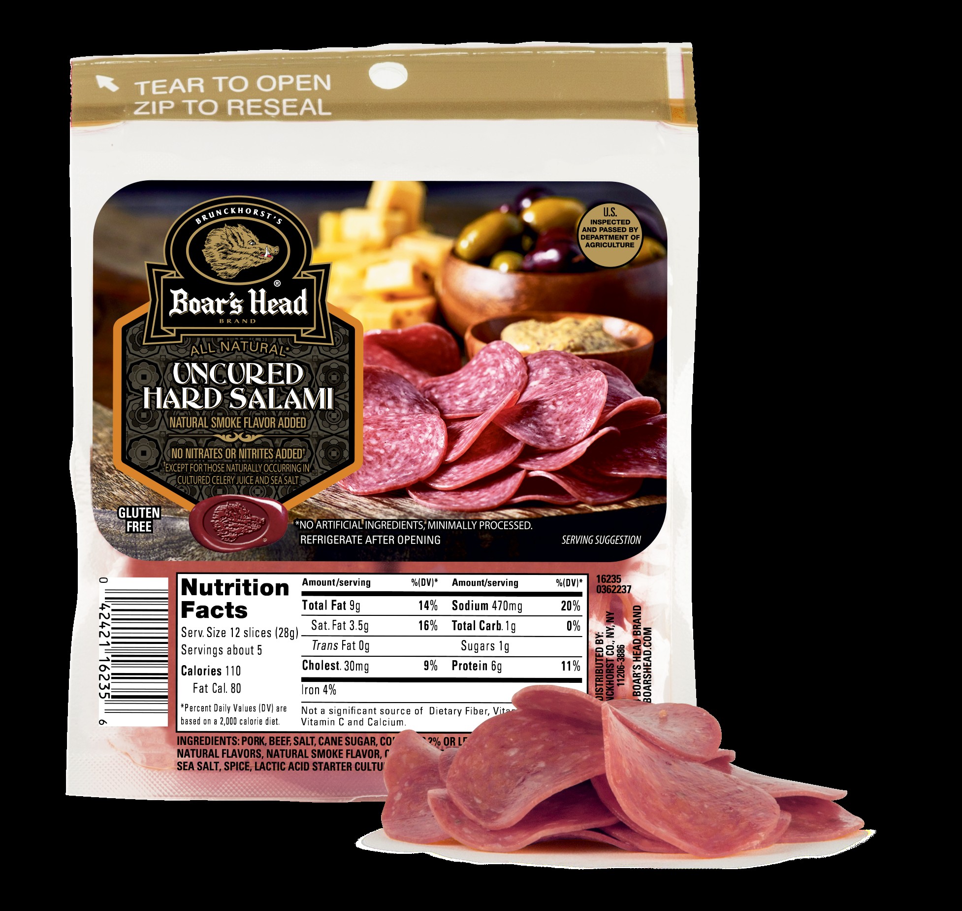 Uncured Hard Salami, Pouch