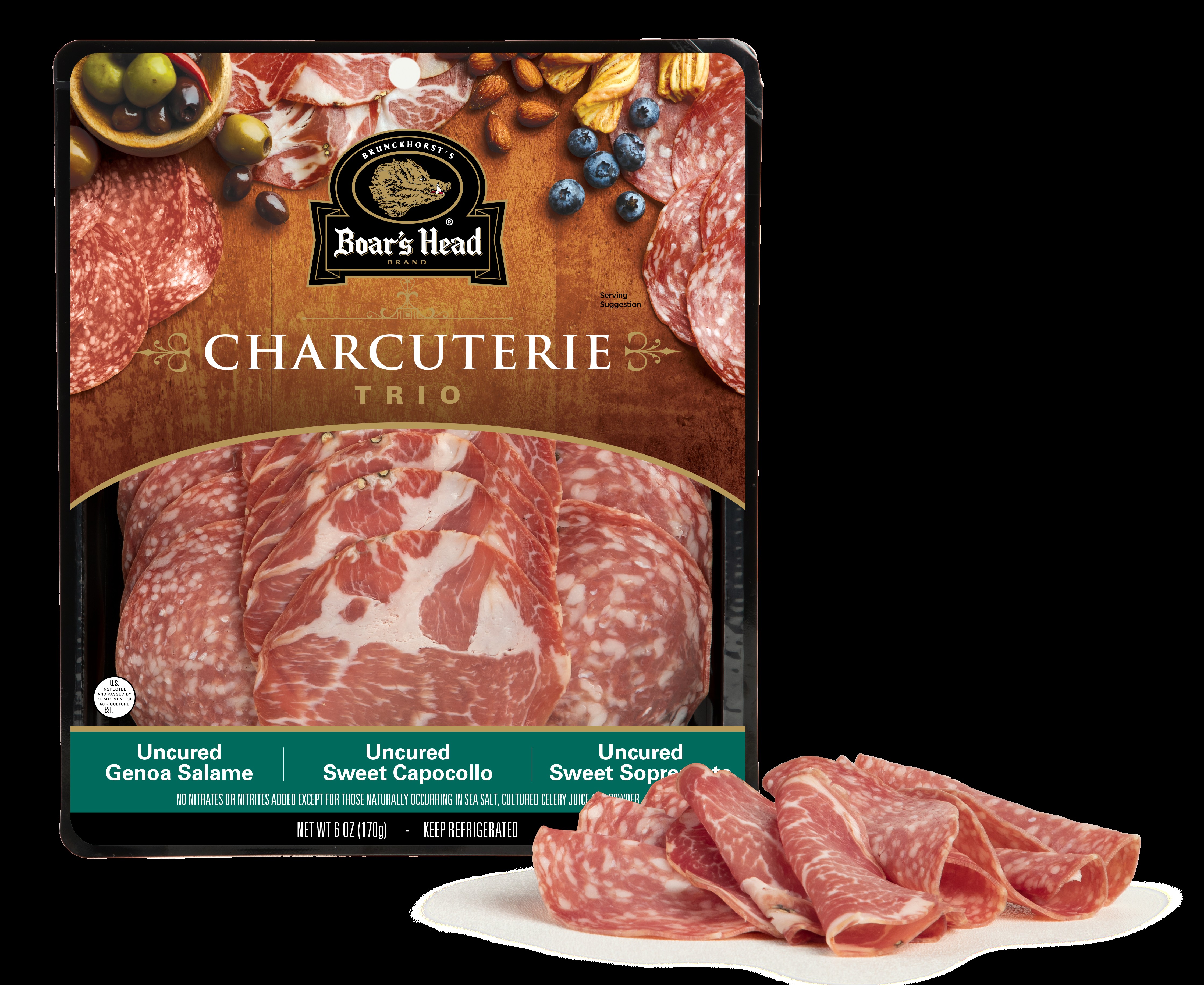 Charcuterie Trio: Uncured Genoa Salame, Uncured Sweet Capocollo, & Uncured Sweet Sopressata