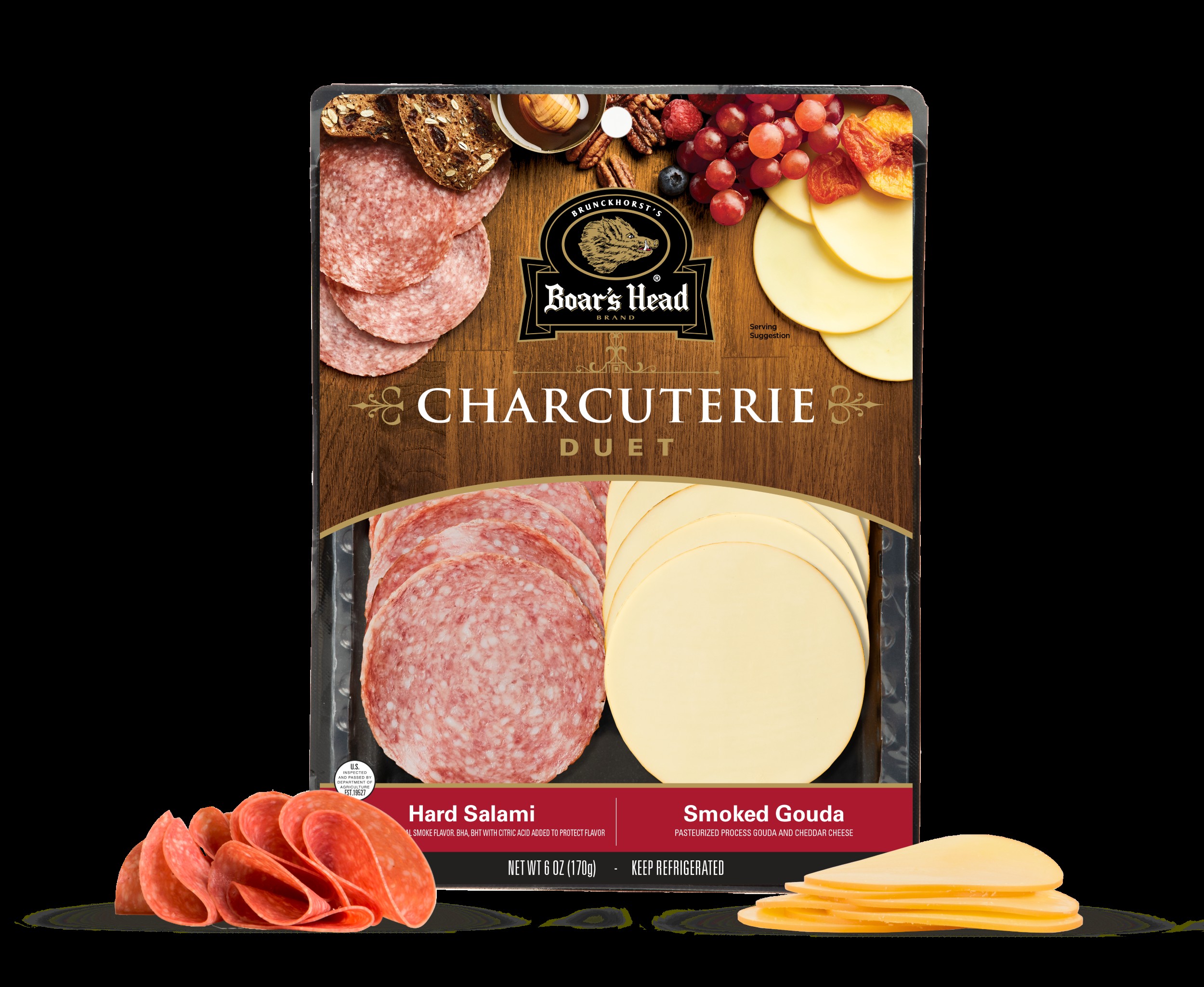 Charcuterie Duet: Hard Salami & Smoked Gouda Cheese