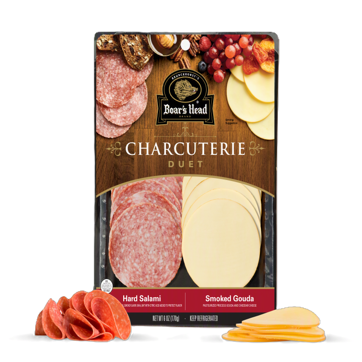Charcuterie Duet: Hard Salami & Smoked Gouda Cheese