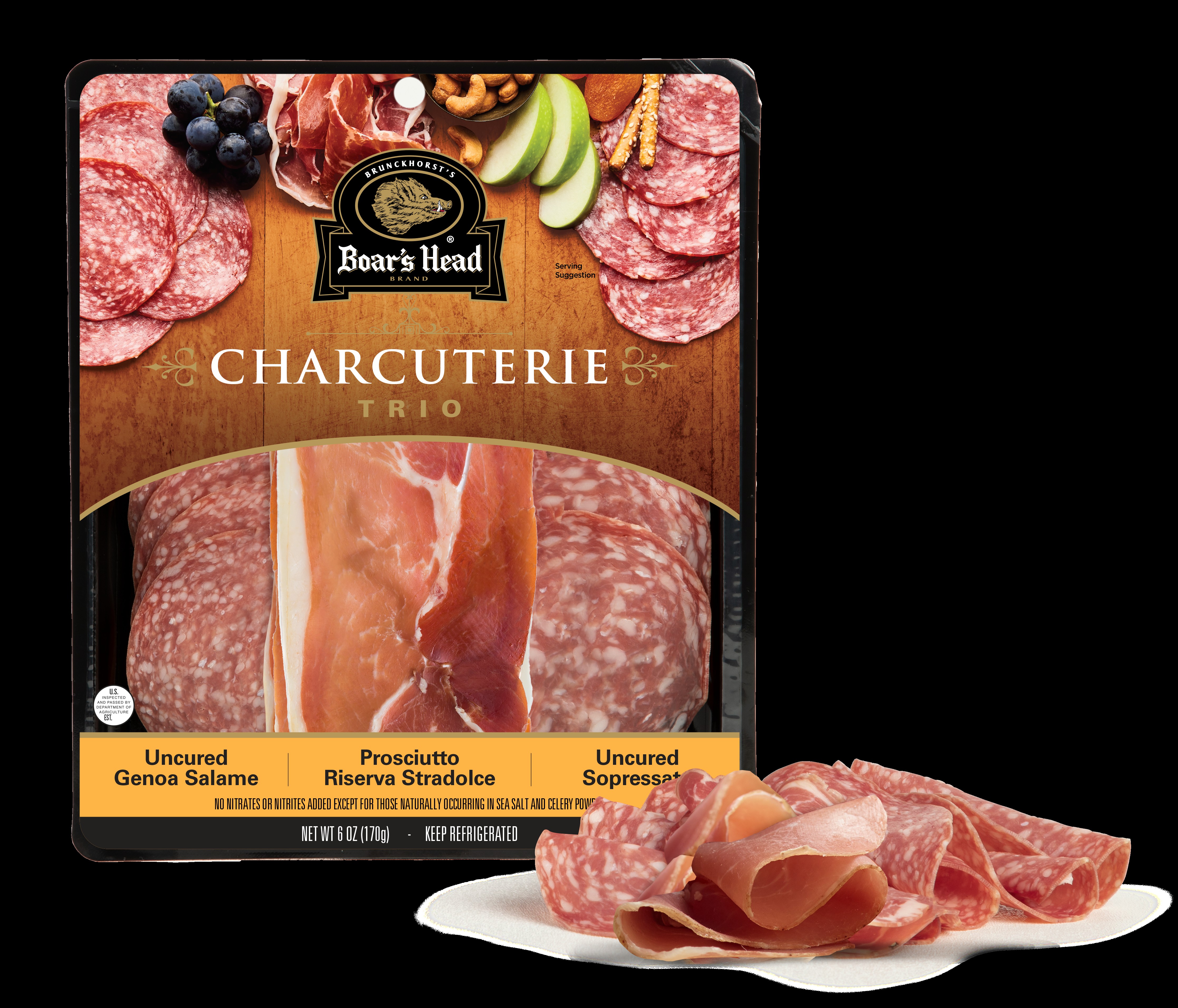 Charcuterie Trio: Uncured Genoa Salame, Prosciutto Riserva Stradolce, & Uncured Sopressata