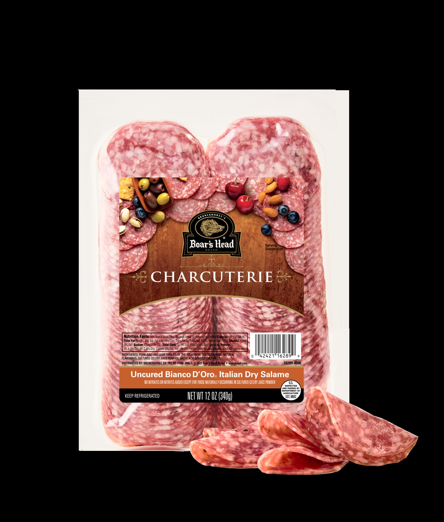 Pre-sliced Uncured Bianco D’Oro® Italian Dry Salame