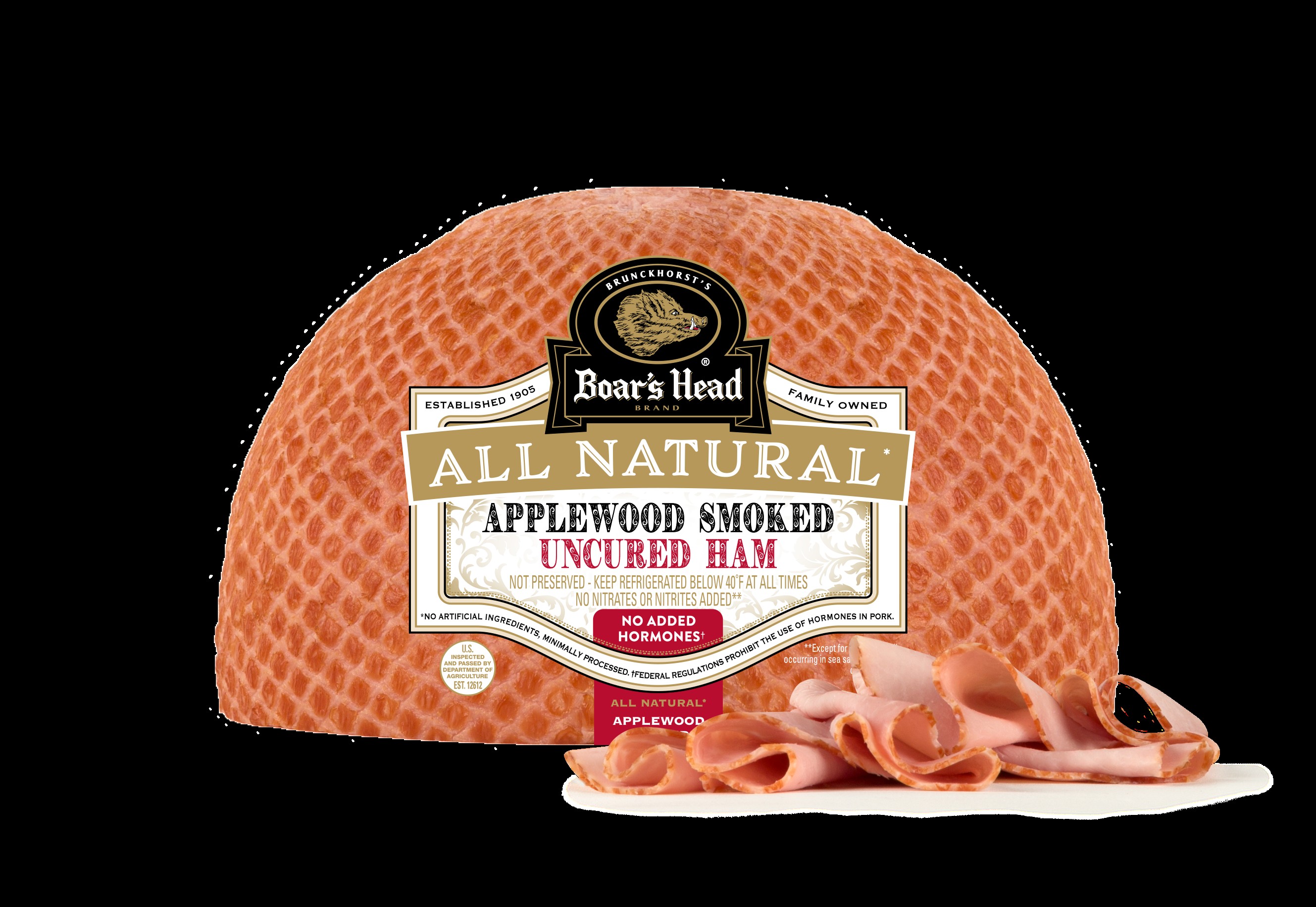 All Natural Uncured Applewood Smoked Ham