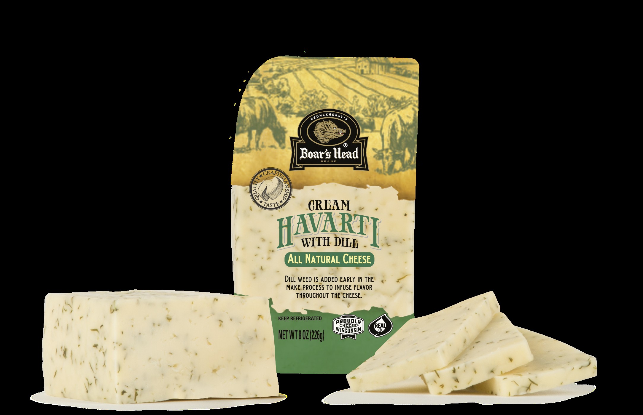 Cream Havarti Cheese with Dill Pre-Cut