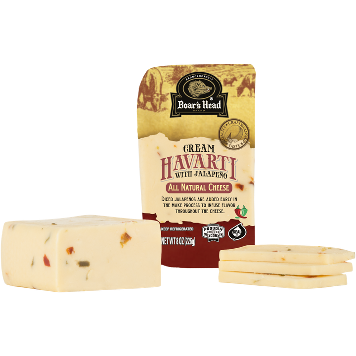 Cream Havarti Cheese with Jalapeño Pre-Cut