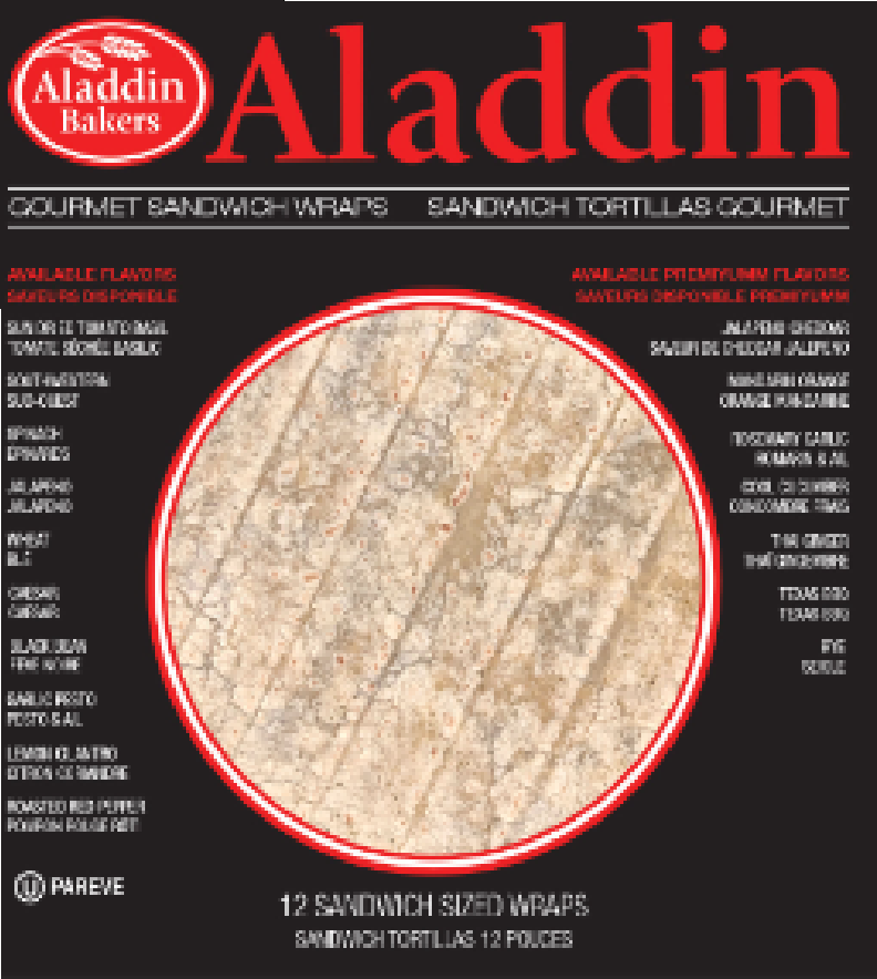 Aladdin Bakers Garlic Wraps