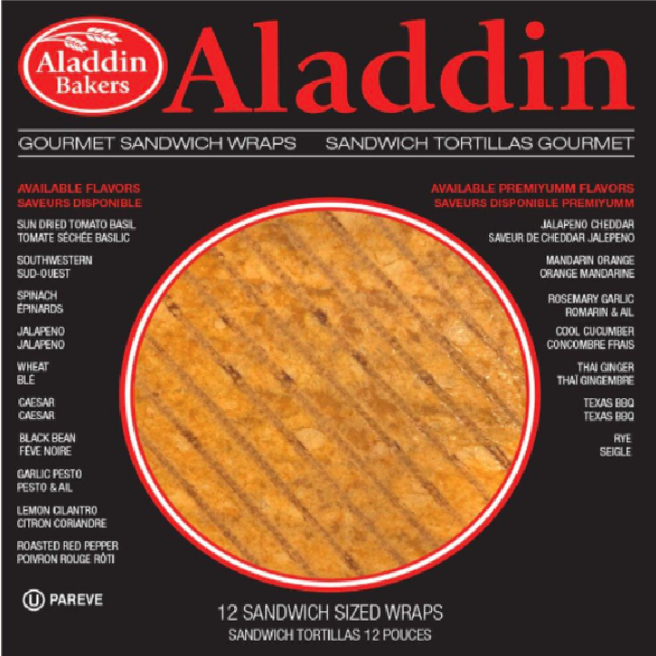 Aladdin Bakers Tomato Basil Wraps