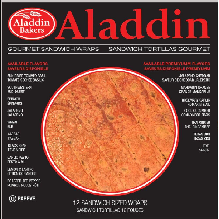 Aladdin Bakers Red Pepper Wraps
