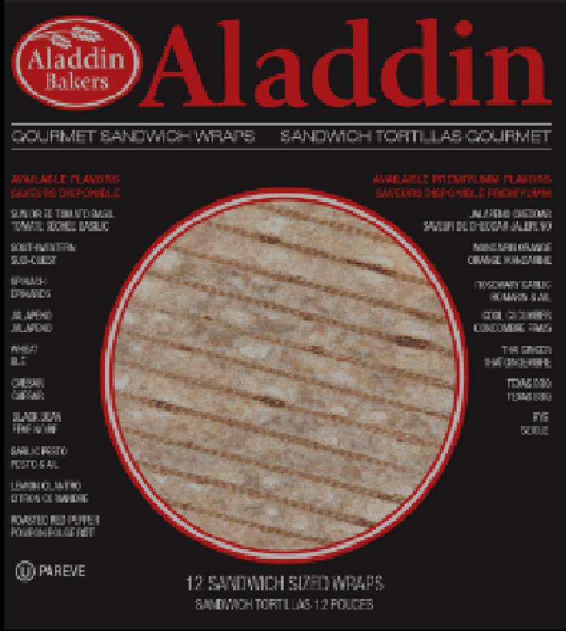 Aladdin Bakers Whole Wheat Wraps