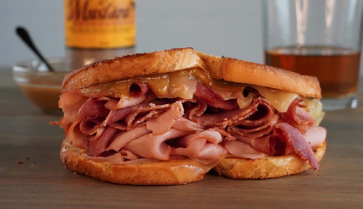 Bold BourbonRidge Ham & Gruyere Melt with Bourbon Honey Mustard