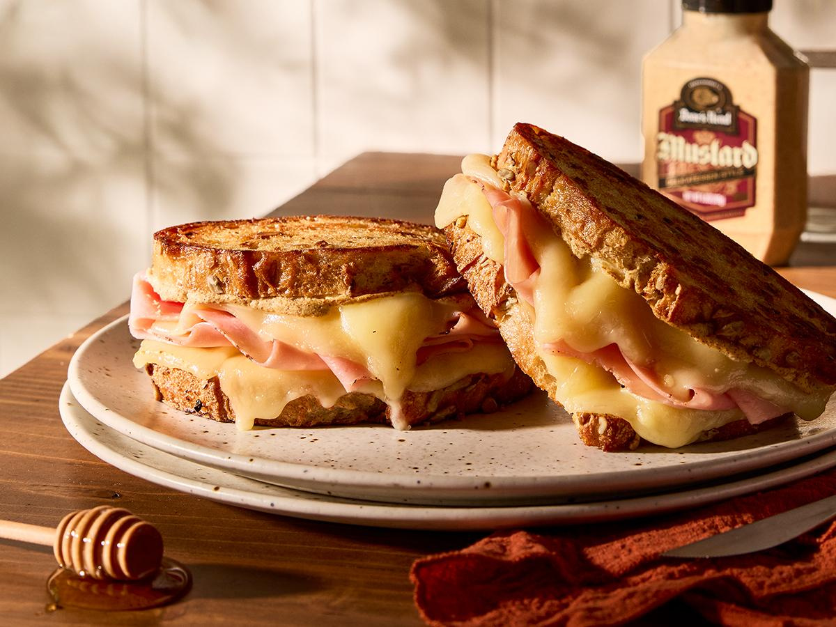 Deluxe Ham & Swiss Cheese Sandwich with Hot Honey